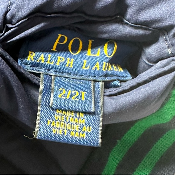 Polo Ralph Lauren Down Fill Green & Navy Reversible Puffer Vest Size 2t - Picture 3 of 5